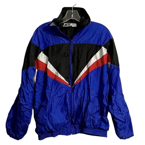 Vintage Active Wear 90'S Men’s Windbreaker Jacket Size L Colorblock Streetwear - Picture 1 of 6